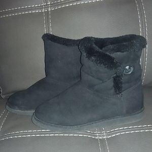 Ugg Style Black Ankle Boots